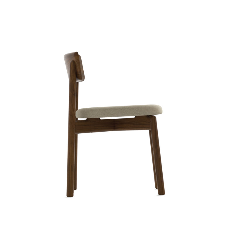 Baton Dining Upholstered Dining Chair, Microsuede Onyx, Seared Oak