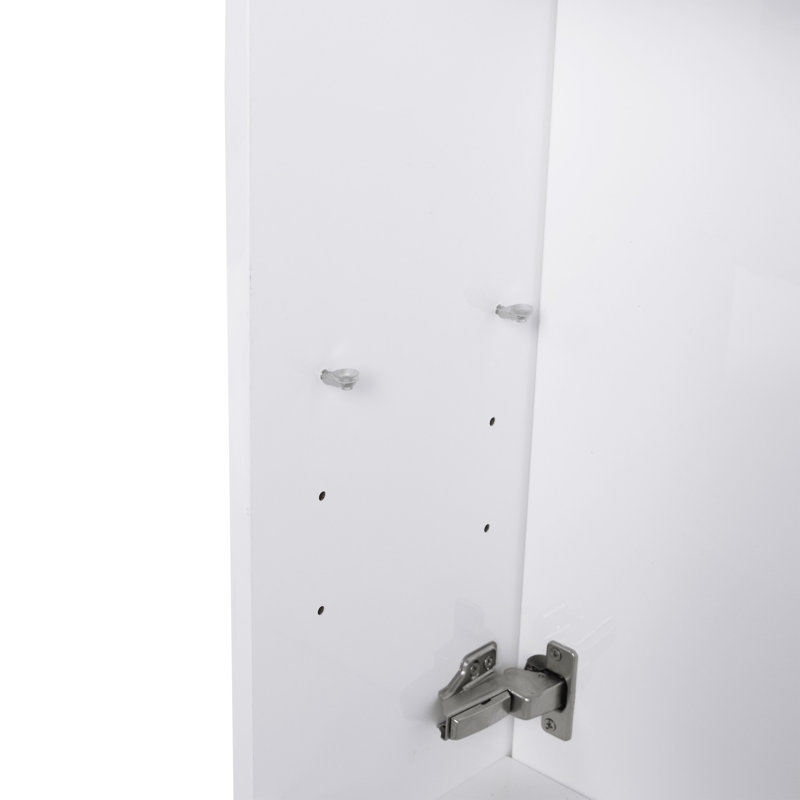Meuble-lavabo moderne autoportant avec lavabo, armoire de salle de bain avec portes à fermeture en douceur, Blanc