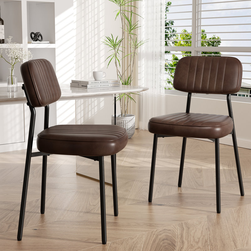 Stylishly Upholstered Tufted Faux Leather Dining Chair: Comfort Meets Elegance, coffee