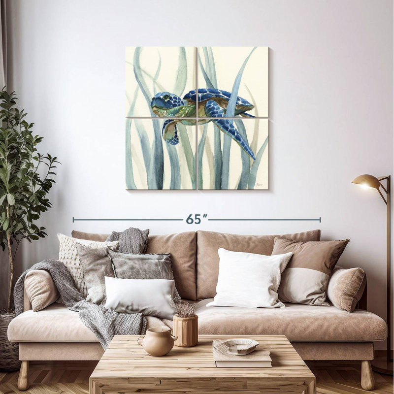 Brampt Turtle In Seagrass II, 38" H x 38" W