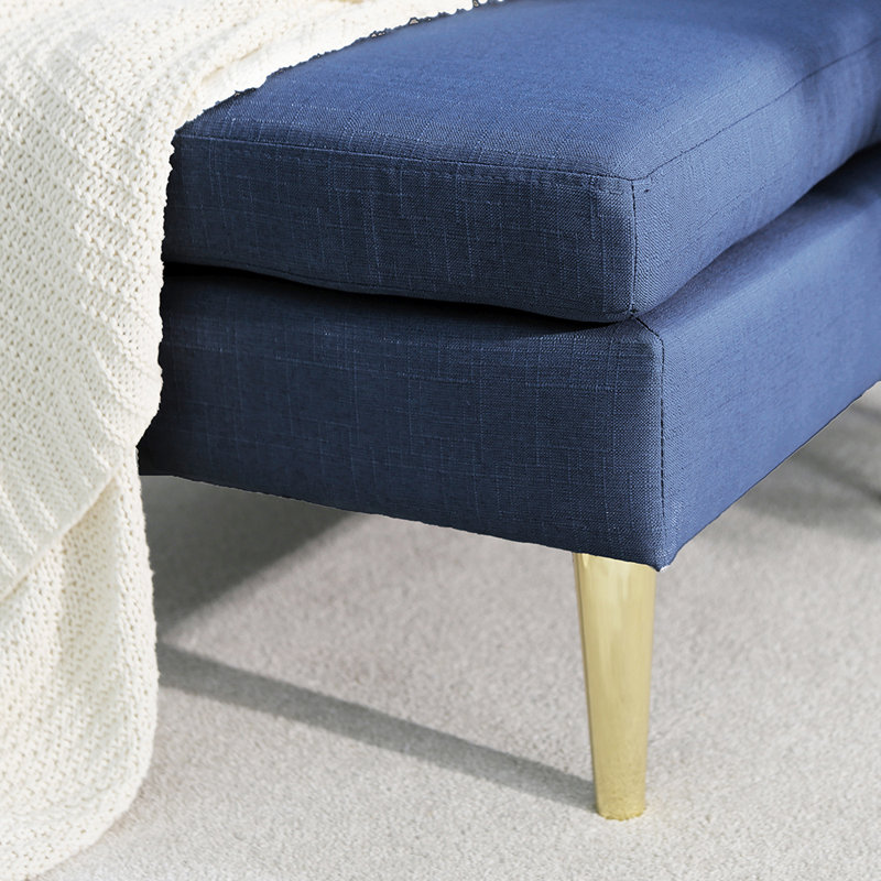 Canapé et méridienne réversible Demethra, Mélange de polyester bleu