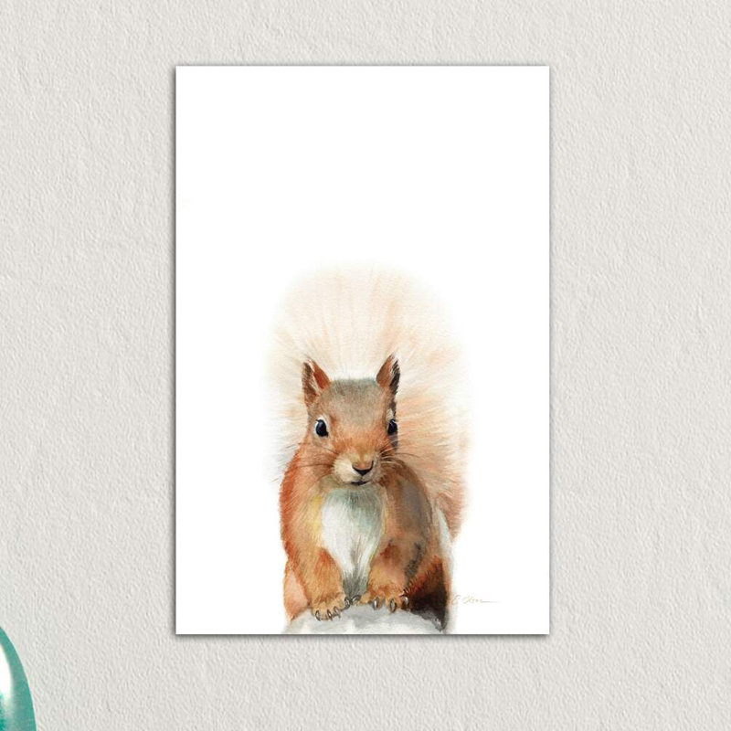 Happy Squirrel - Wrapped Canvas Painting, 66.04 cm H x 45.72 cm W x 1.91 cm D