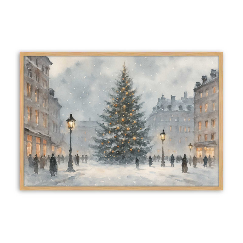 «Town Square Glow», reproduction d'art, 12 po x 16 po, Érable américain