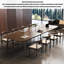 Table de conférence moderne en bois massif avec prises de courant intégrées-546954664