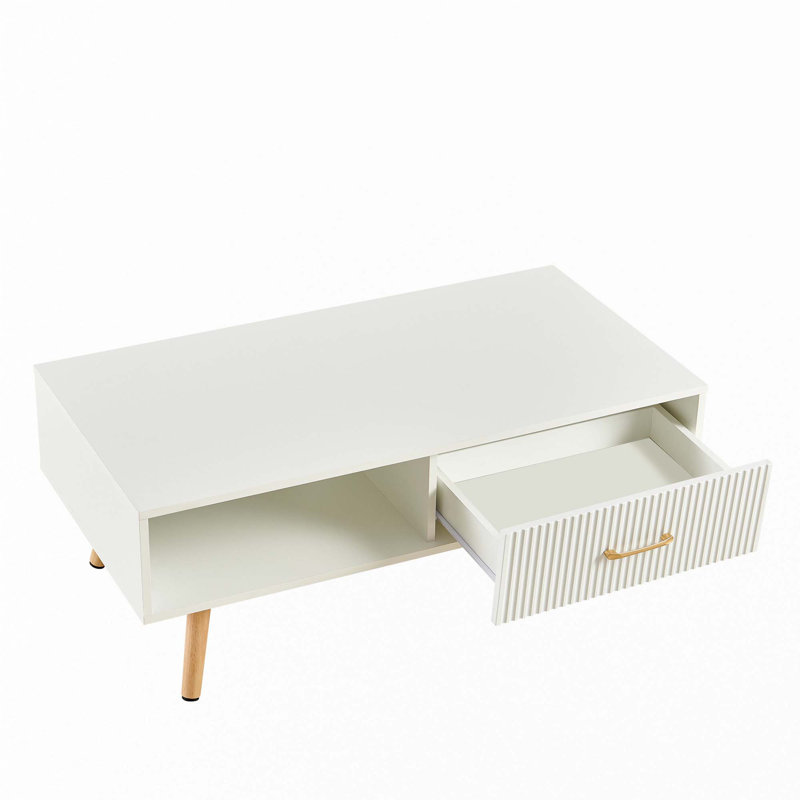 Rectangle Coffee Table With Solid Wood Legs