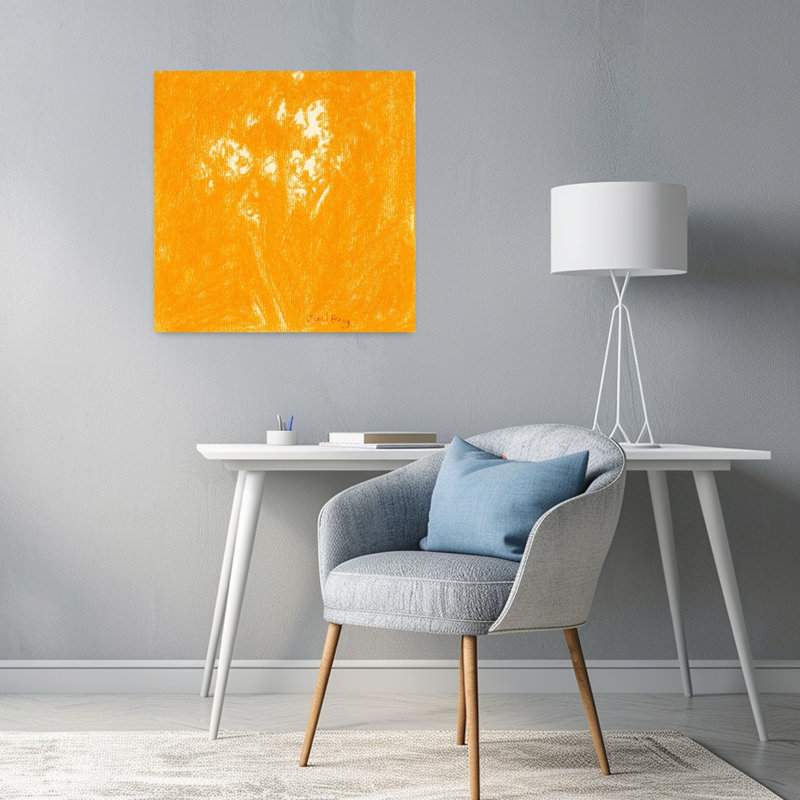 Art contemporain contemporain abstrait coloré délicat, H 24 po x l 24 po