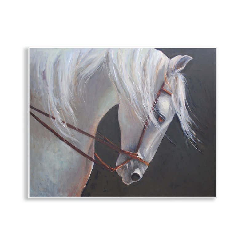 Majestic White Mare Wall Plaque, design by Jadei Graphics
