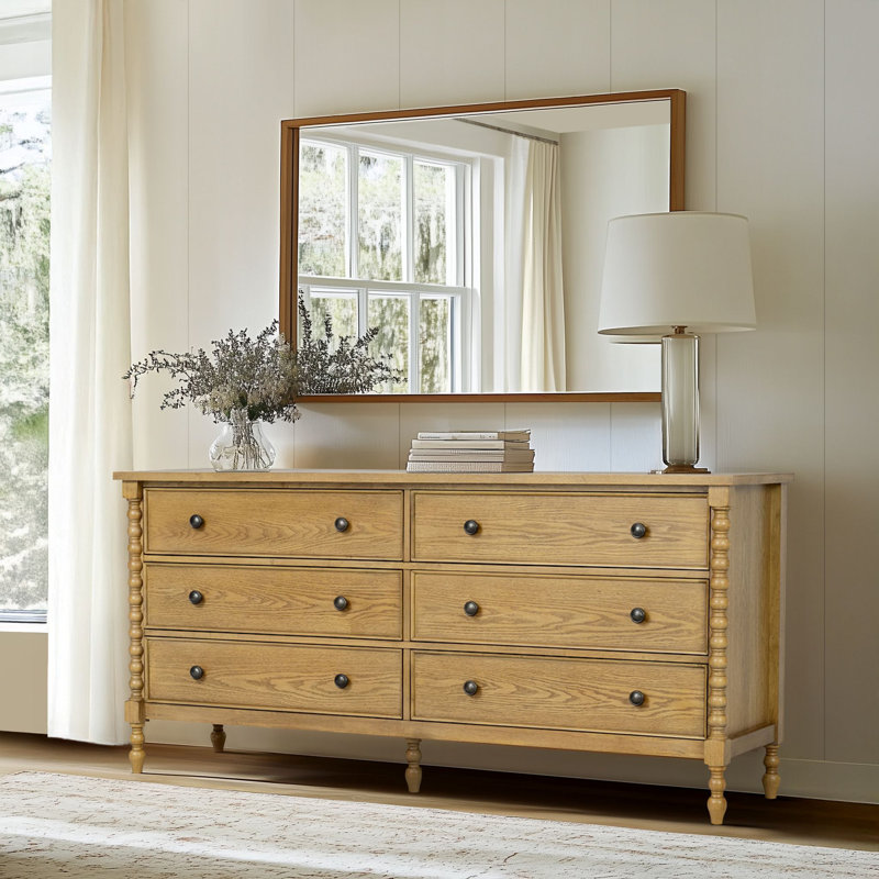 Beckett 6-Drawer Wood Large Dresser, Natural