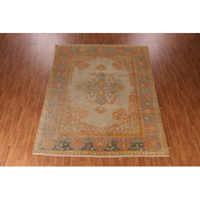 Pre-1900 Antique Vegetable Dye Oushak Turkish Area Rug 10x12