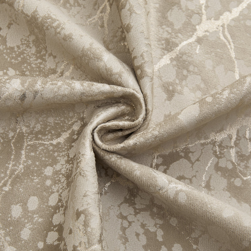 Deavion Velvet Curtains Metal Grommets Room Darkening with Gold Foil Print 2 Panel Set, 40" W x 108" L, Cappuccino
