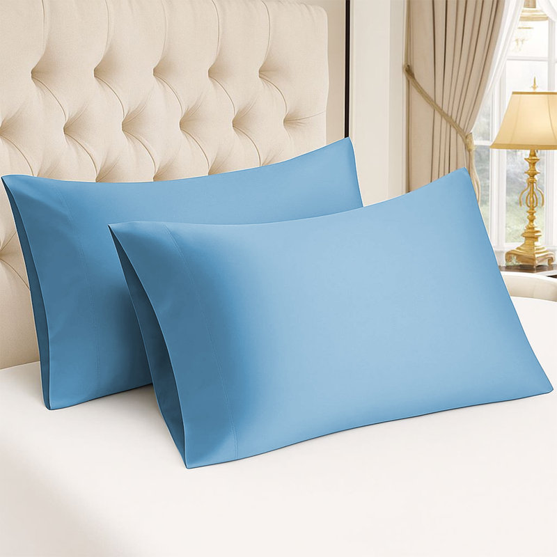 Kandis 100 Microfiber Brushed Plain Envelope Style Pillow Case/Cover, Blue