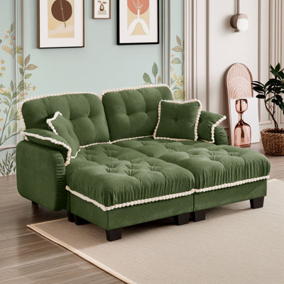 Loveseat with Ottoman and Four Pillows