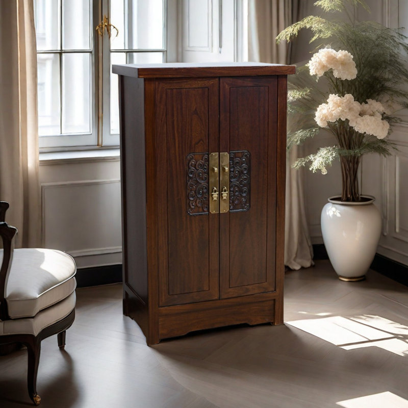 Tasharra Solid Wood Accent Cabinet