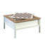 Table basse avec surface de jeu d'échecs, finition blanche