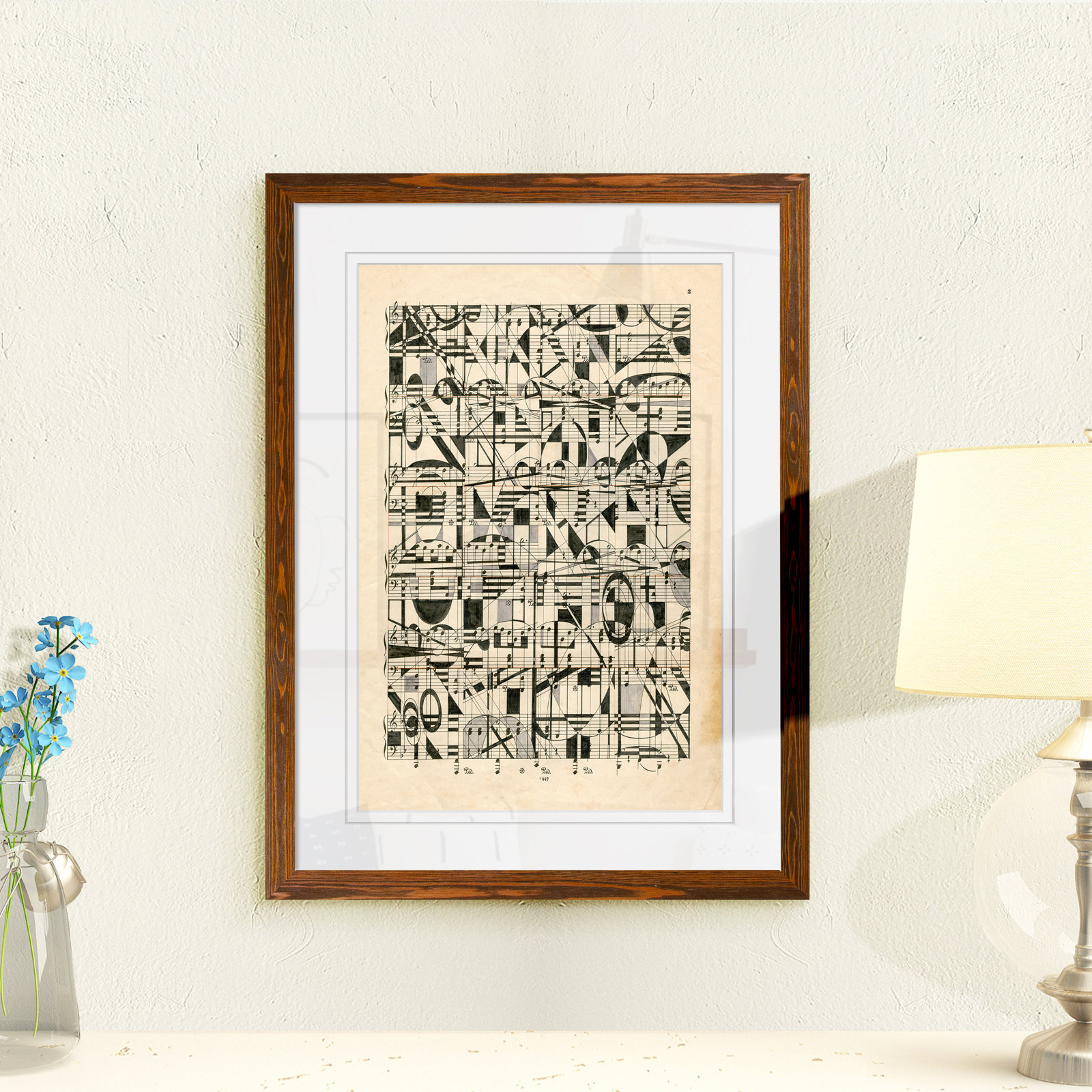 Graphic Notes Painting by Paul Cezanne, 38" H x 28" W x 1.25" D, Maple Framed Print
