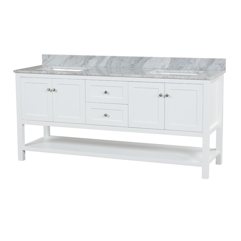 Ensemble de meuble-lavabo double 72 "Bristol, Blanc