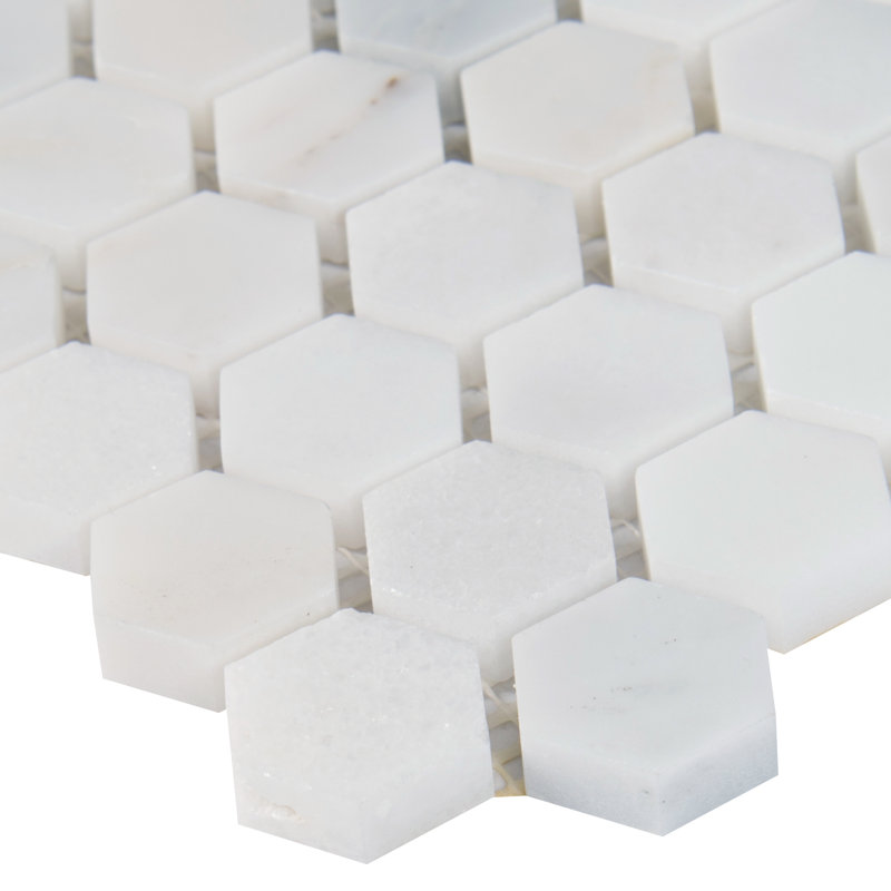 Iona Mist Hexagon 12 in. x 12 in. Polished Marble Mosaic Floor and Wall Tile