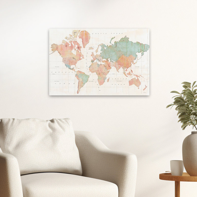 Across The World V3 - Continents Green Grids Cartes, H 24 po x l 16 po