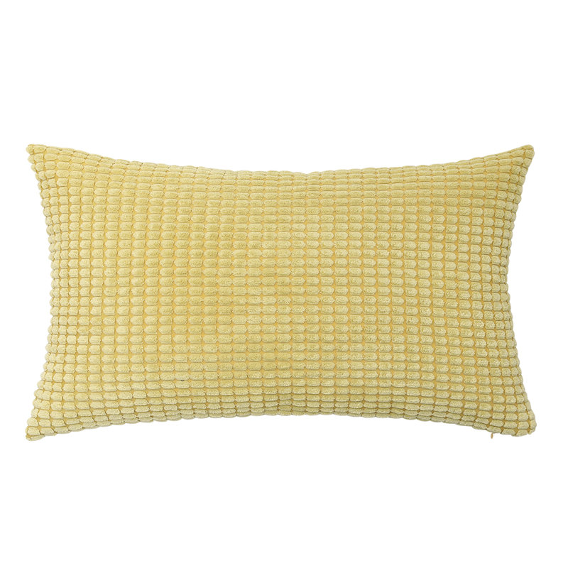 Coussin en velours côtelé doux, Jaune