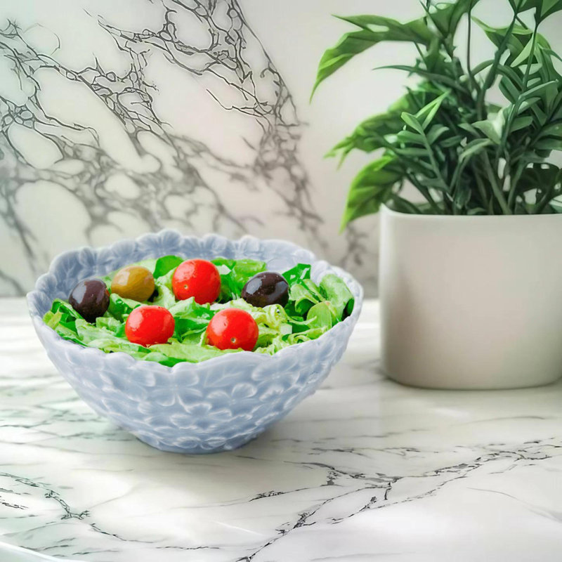 Bol à salade floral en relief