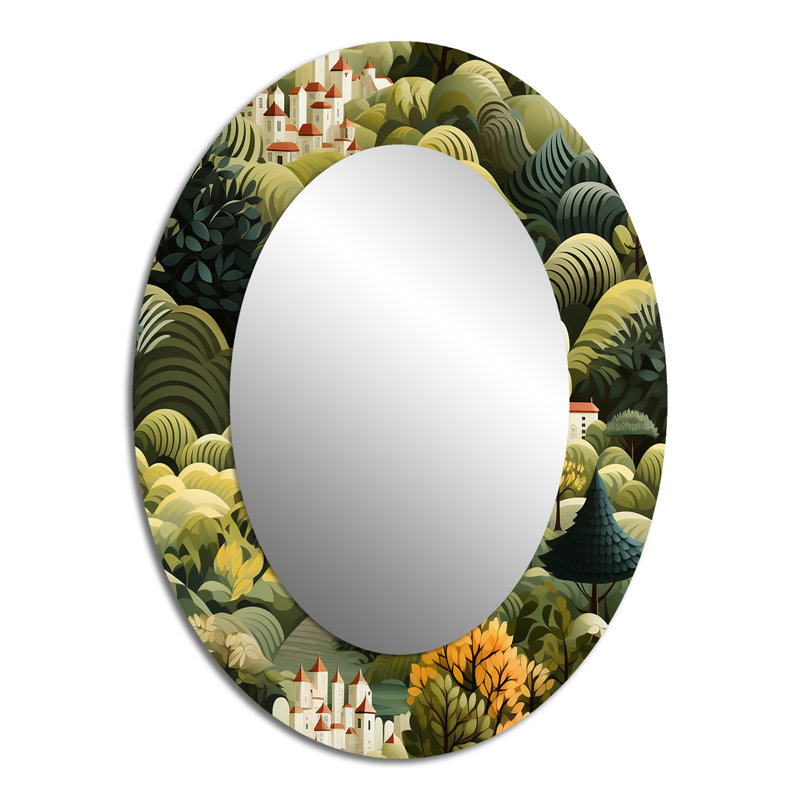 Miroir mural vert Green Dreamy Forest Landscape, H 40 po x l 30 po