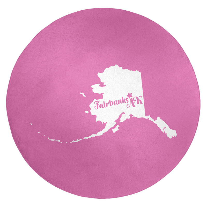 Tapis en poly-chenille fairbanks alaska, Rond 5 pi