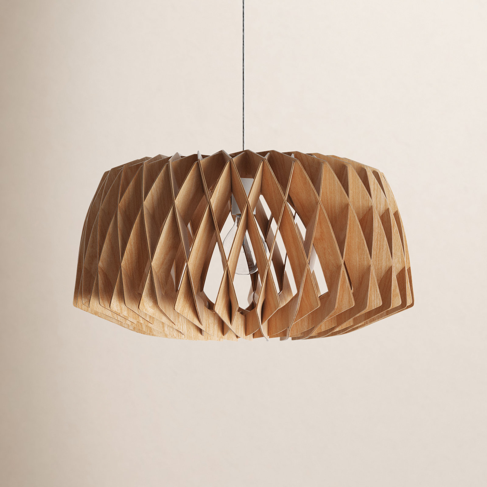 Gwyn Single Light Wood Dimmable Pendant