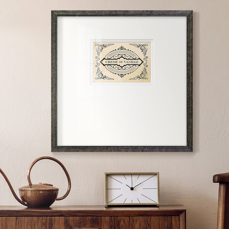 «Johnetta Antique French Label II», impression encadrée sur papier, H 17 po x l 17 po x P 1,25 po