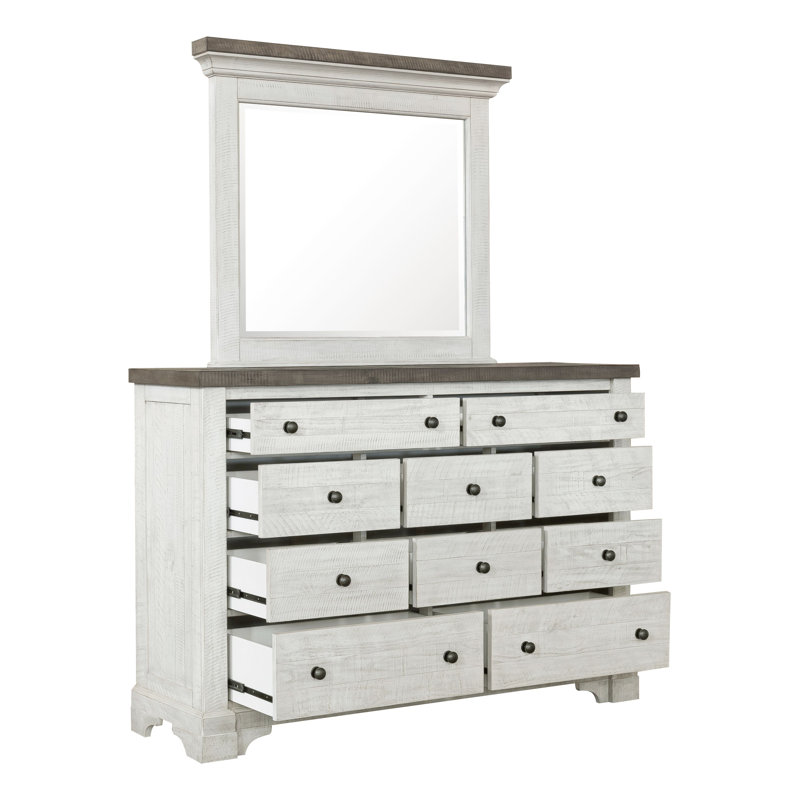 Commode 10 tiroirs avec miroir L gras