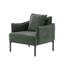 Chaise d'appoint en polyester vert foncé avec coussin et structure en bois d'eucalyptus-130633049