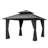 Double Roof Hardtop Metal Patio Gazebo with Curtains and Netting-110377480-110377479-110777380