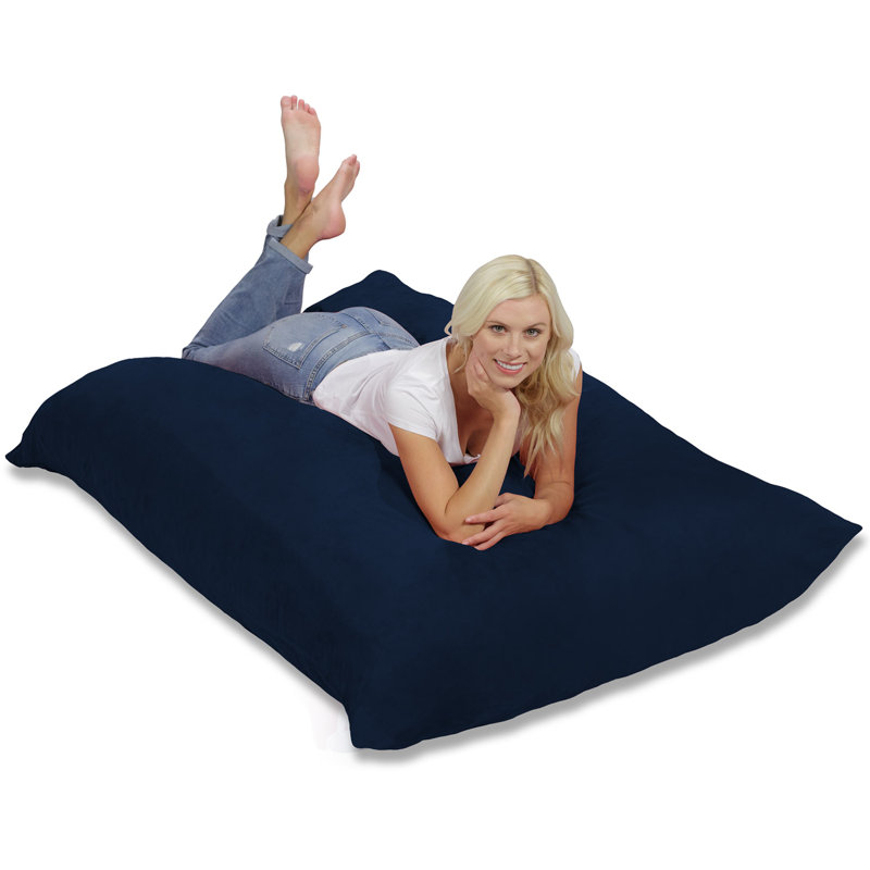 Coussin de fauteuil à billes, fauteuil à billes rembourré de mousse à mémoire de forme à poser contre le mur ou coussin de sol rempli de mousse à mémoire de forme déchiquetée, fauteuil à billes avec housse lavable à la machine, fauteuils à bi