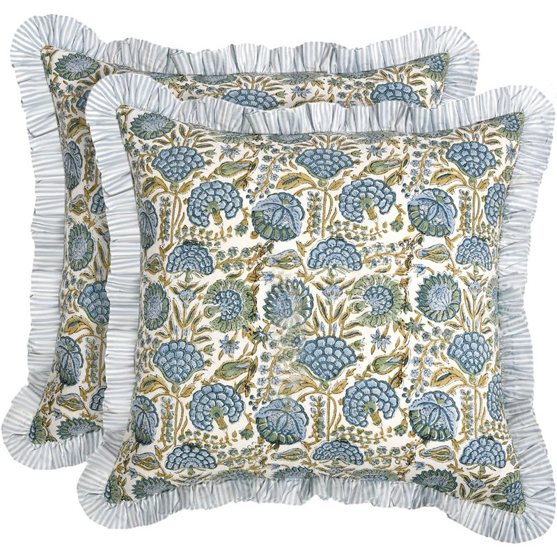 Ensemble de 2 housses de coussin décoratives en coton Modern Farmhouse