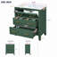Ensemble de meuble-lavabo moderne 30 po avec lavabo en céramique, meuble-lavabo simple autoportant avec 3 tiroirs, structure en bois massif-408391594