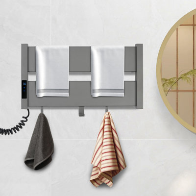 22.44" Modern Minimalist Wall-Mounted Electric Heated Towel Warmer Rack