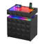 50cm W Bedside Table with 3D Mirror Abyss and Sensor RGB Lighting, 2-Drawer Bedside Table with Hidden Storage And Lockable-1744984567
