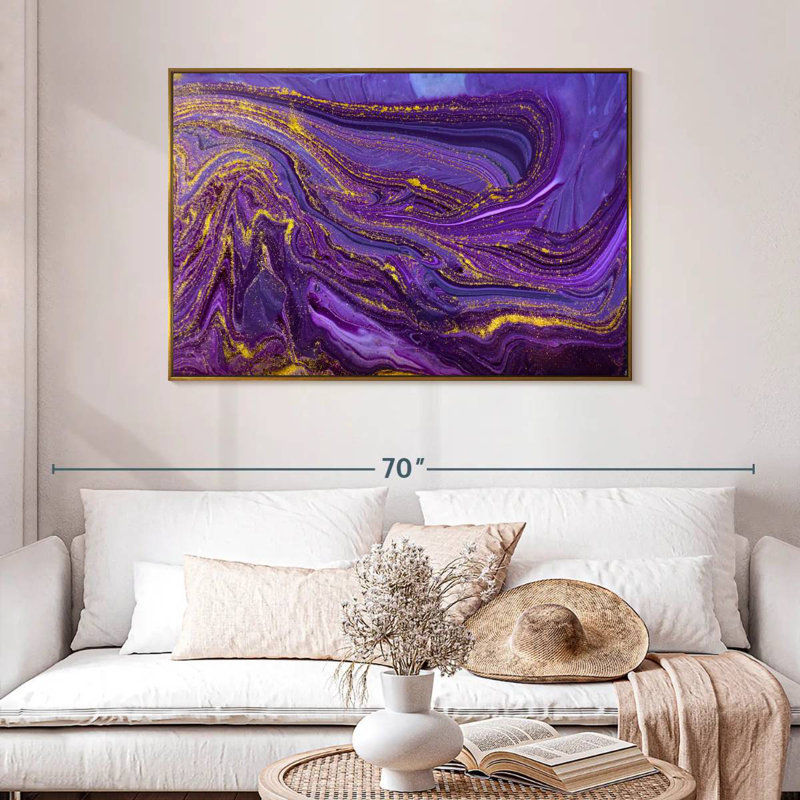 Cerisier mauve, 46 po x 31 po, Cadre flottant doré