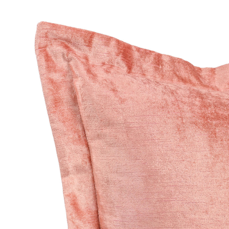 Lapis Velvet Square Pillow Cover & Insert, Coral