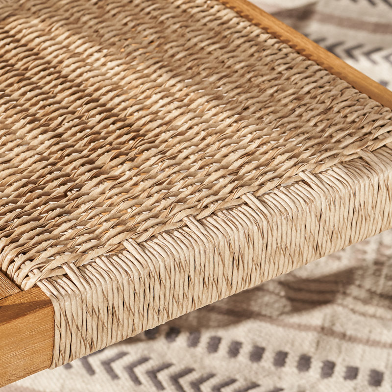 Chaise de patio empilable en acacia Aylinn