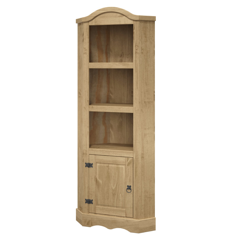 Bibliothèque de coin en bois massif H 74,02 "x l 29,06" Brannick, Brun