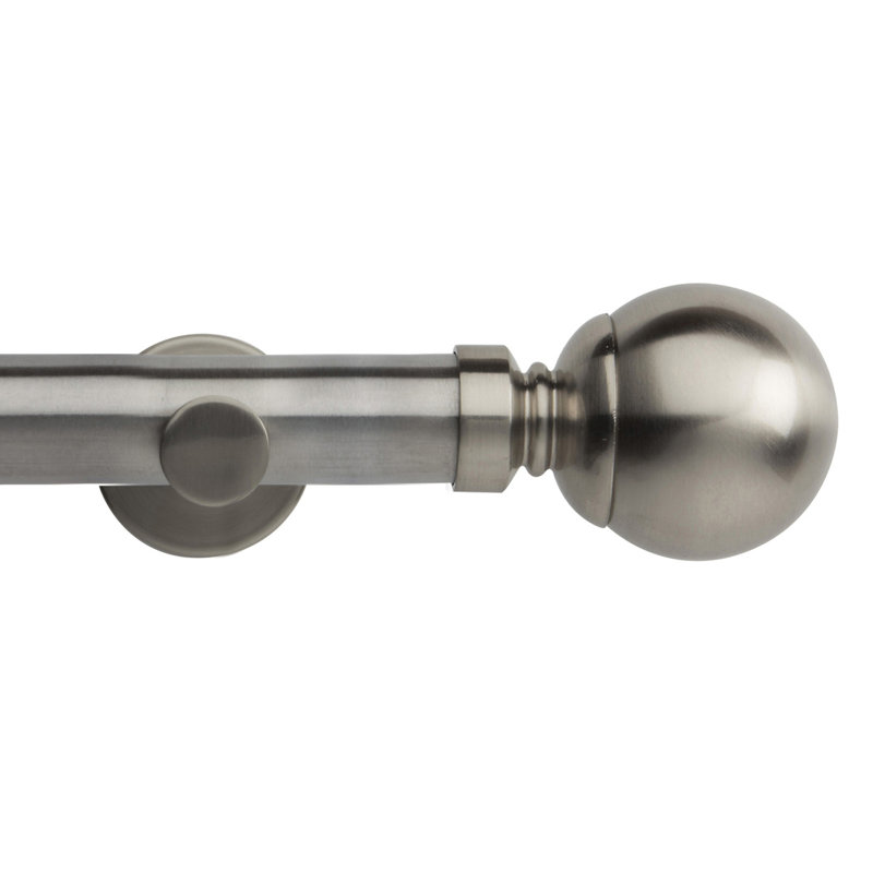 Aubreylynn 3.5cm Single Curtain Pole, 3.50cm H x 300cm W x 3.50cm D, Antique Bronze