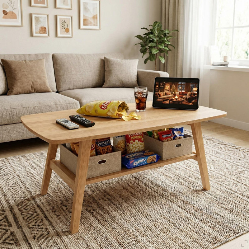 Table basse Mid Century, Natural