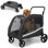 Poussette pour grands chiens, très grande poussette pour animaux de taille moyenne, chariot pour chien, chariot pliable, poignée réglable, bleu
