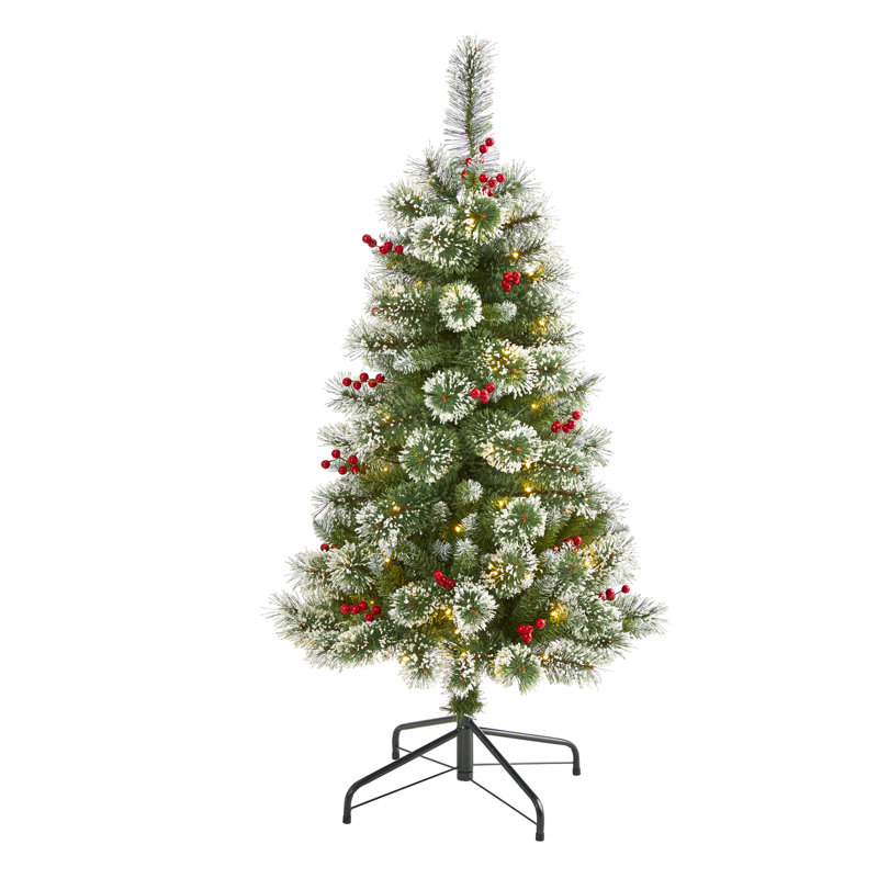 Lighted Artificial Christmas Tree, 4' H