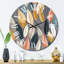 Horloge murale en métal Retro AbstractáLeaves III-93381065