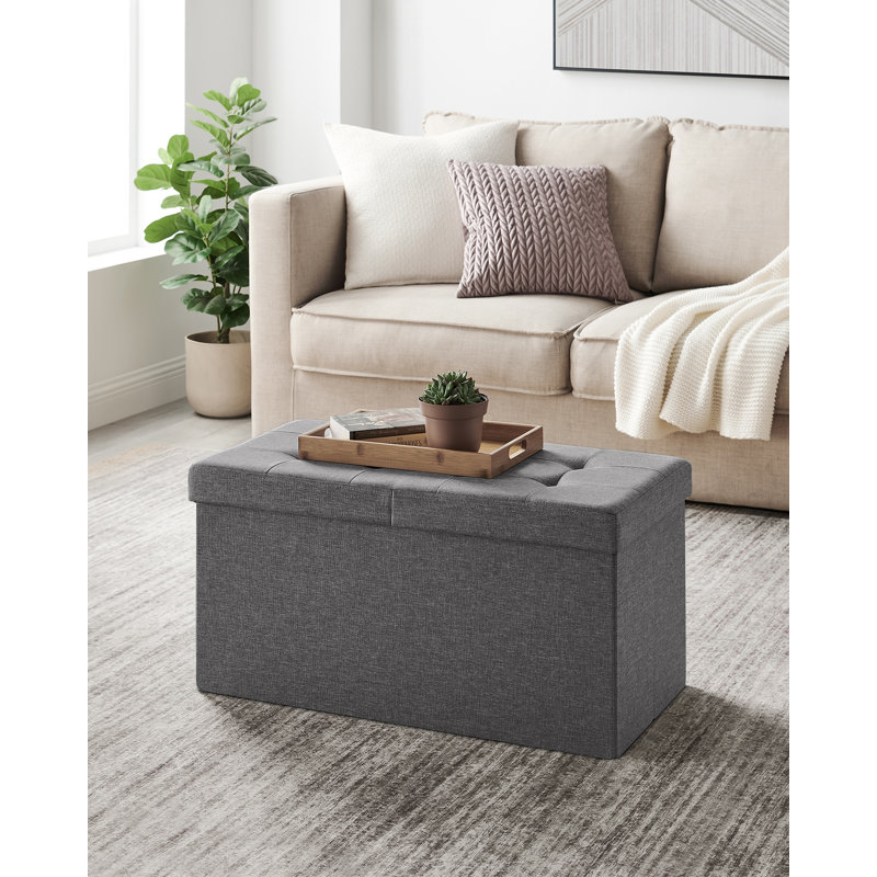 Rommell 76cm Wide Rectangle Pouffe Ottoman with Storage