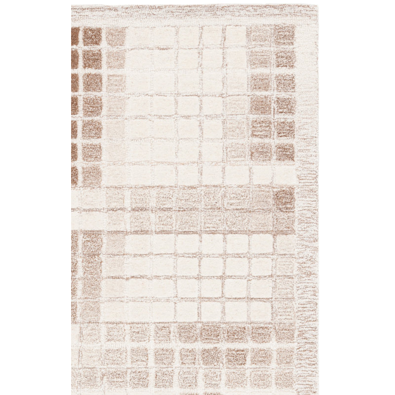 Tapis ivoire / brun Aryaman 375, Tapis de couloir 2 pi 3 po x 8 pi