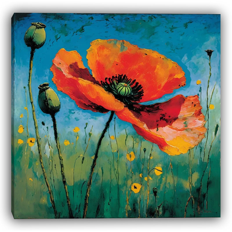 Impression sur toile Wild Radiance Bold Poppy, H 40 po x l 40 po