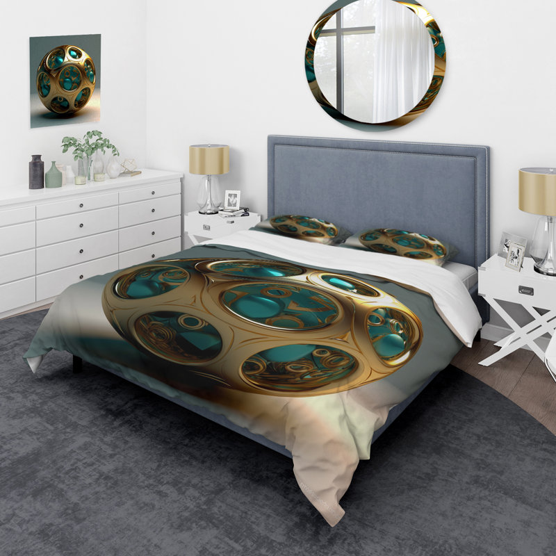 Ensemble de housse de couette Confronting Infinity 3D, Housse de couette simple + 1 taie décorative stan