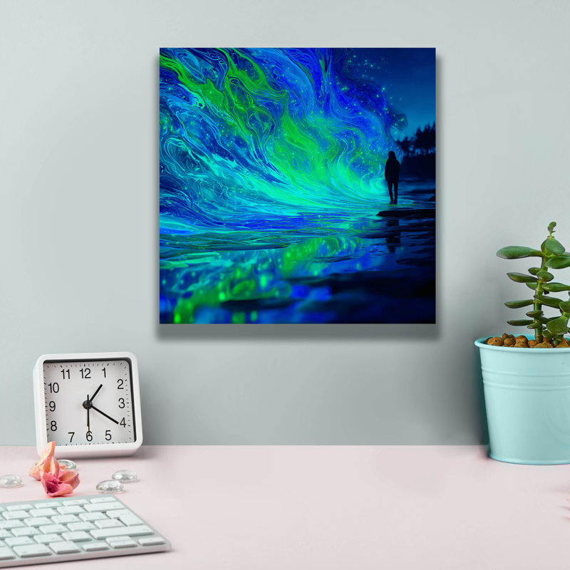  «Waves Beyond Reality» par Ann Klee, art mural sur toile, 12 po x 12 po, H 12 po x l 12 po